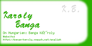 karoly banga business card